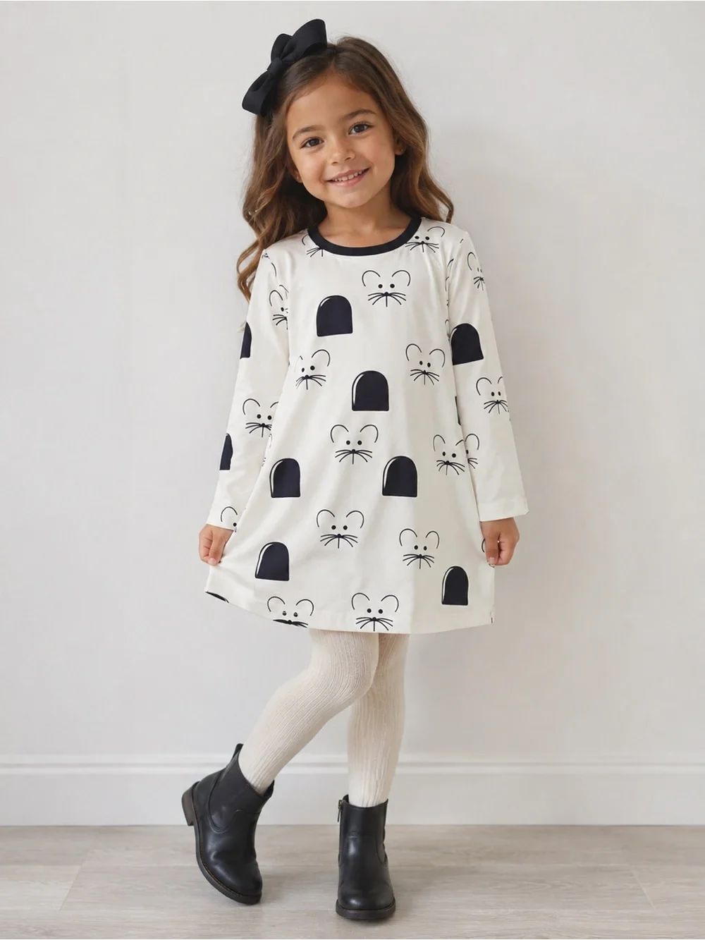 Turtledove London Organic Cotton Mouse Print Dress Girls 4-5 Years NWT